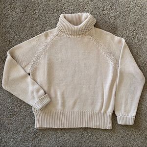 Cable knit turtleneck sweater